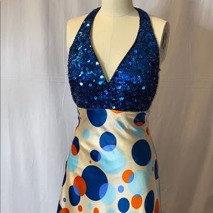 Circle multi Print Gown